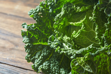 Savoy cabbage super food close up.