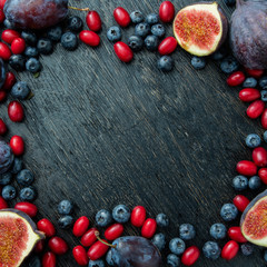 Naklejka na ściany i meble frame with berries and figs