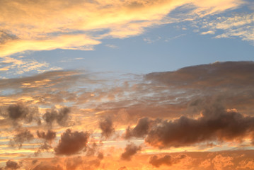 Cloud sky at sunset.