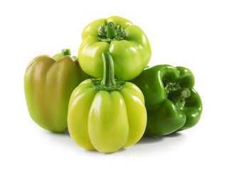 Fresh peppers on white background