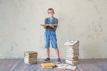 schoolboy with books