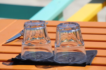 Table set for lunch in the company 