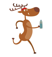 Obraz premium Cartoon deer vector character
