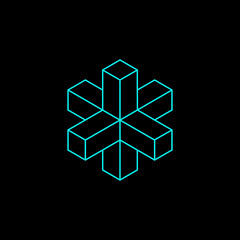 geometry minimal logo concept, cross vector logo template