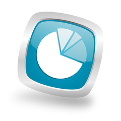 diagram square blue glossy chrome silver metallic web icon