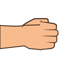 human hand closed fist. gesture signals. vector illustration