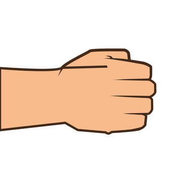 Human Hand Closed Fist. Gesture Signals. Vector Illustration