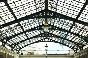 Interior and large roof in Shopping Mall