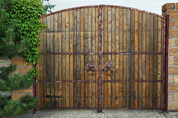 Wooden gate, closeup