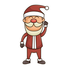 santa claus cartoon. christmas season symbol. vector illustration