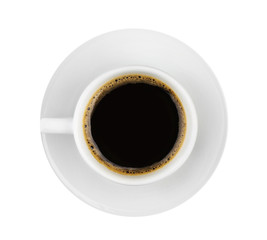 Cup of coffee on white background