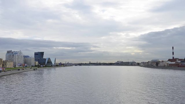 St. Petersburg time-lapse photography from Bolsheokhtinsky bridge on the Neva and city