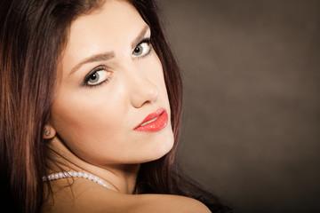 Fototapeta premium Portrait of beautiful brunette woman