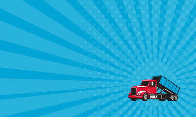 Business card Roll-Off Truck Side Up Retro