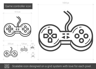 Game controller line icon.