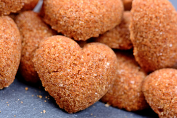 Sugar brown heart shape