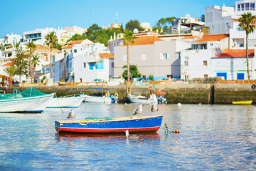 Fototapeta na wymiar Scenic view of fishing boats in Ferragudo, Portugal