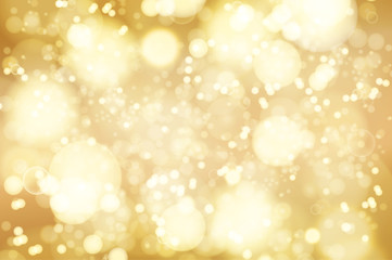 Vector golden bokeh background. abstract defocused bright lights