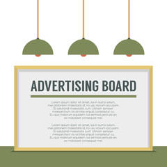 Blank Advertising Billboard On White Wall Vector Illustration