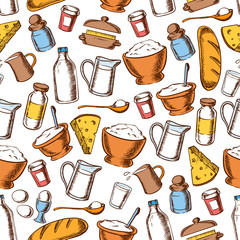 Baking and cooking ingredients seamless pattern