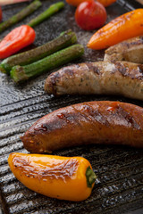 Grilled Sausages and Vegetables