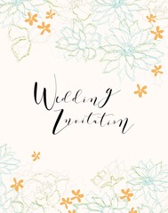 Wedding card or invitation with Elegant floral background