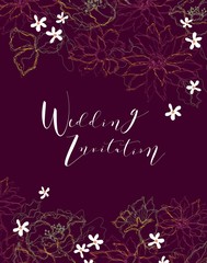 Wedding card or invitation with Elegant floral background