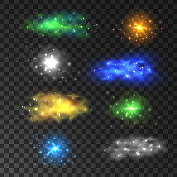 Glittering light particles. Sparkling glitter