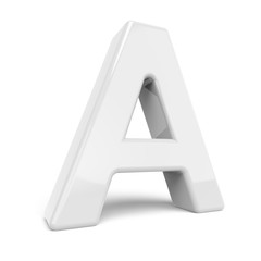 3D rendering white letter A