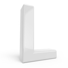 3D rendering white letter L