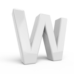 3D rendering white letter W