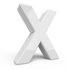 Obraz premium 3D rendering white letter X