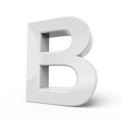 3D rendering white letter B