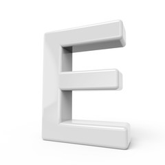 3D rendering white letter E