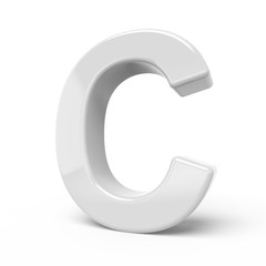 3D rendering white letter C