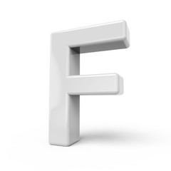 3D rendering white letter F