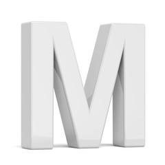 3D rendering white letter M