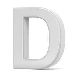 3D rendering white letter D