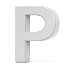 3D rendering white letter P