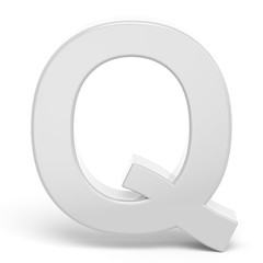 3D rendering white letter Q