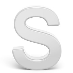 3D rendering white letter S