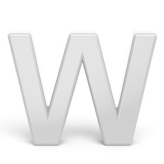3D rendering white letter W