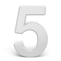 3D rendering white number 5