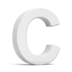 3D rendering white letter C