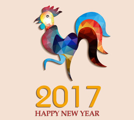 Fototapeta premium 2017 Happy New Year. Celebration Chinese New Year of the Rooster. lunar new year