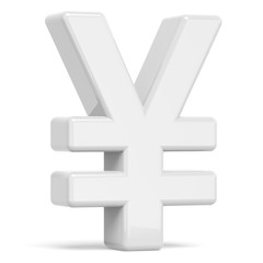 Fototapeta premium white yen symbol