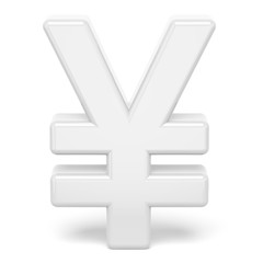 Fototapeta premium white yen symbol