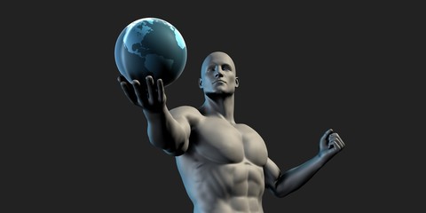 Man Holding Globe