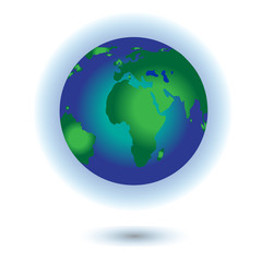 Vector planet Earth icon. Flat planet Earth icon. Flat design vector illustration for web banner...
