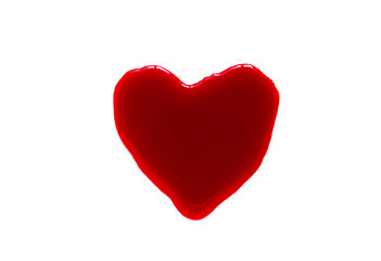 Halloween concept : Blood Heart-shaped splash .